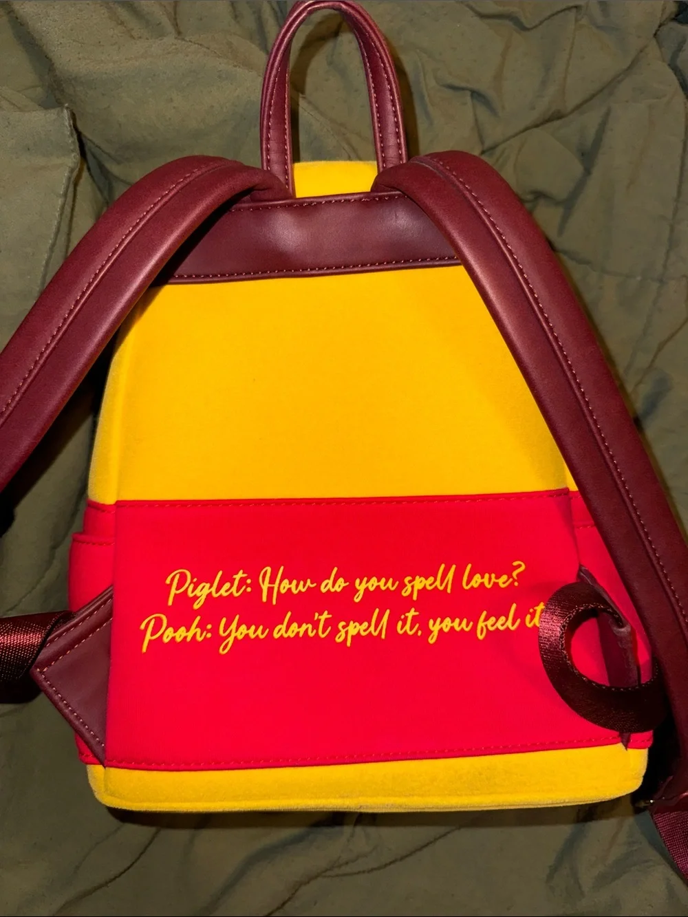 Disney Yellow & Red Winnie the Pooh Floral Mini Backpack